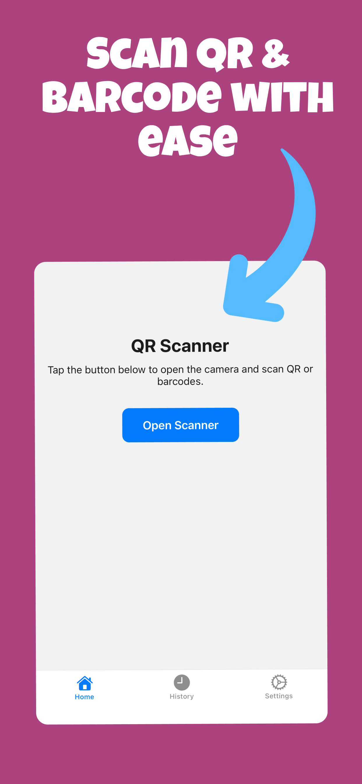 Screenshot of QR Barcode Scan With History